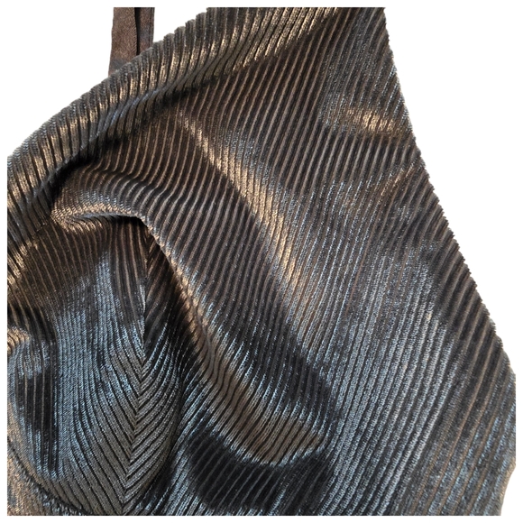 Victoria Secret Embossed Stripe/Ribbed Bra Bralette Top with Ribbon Straps - Picture 3 of 4